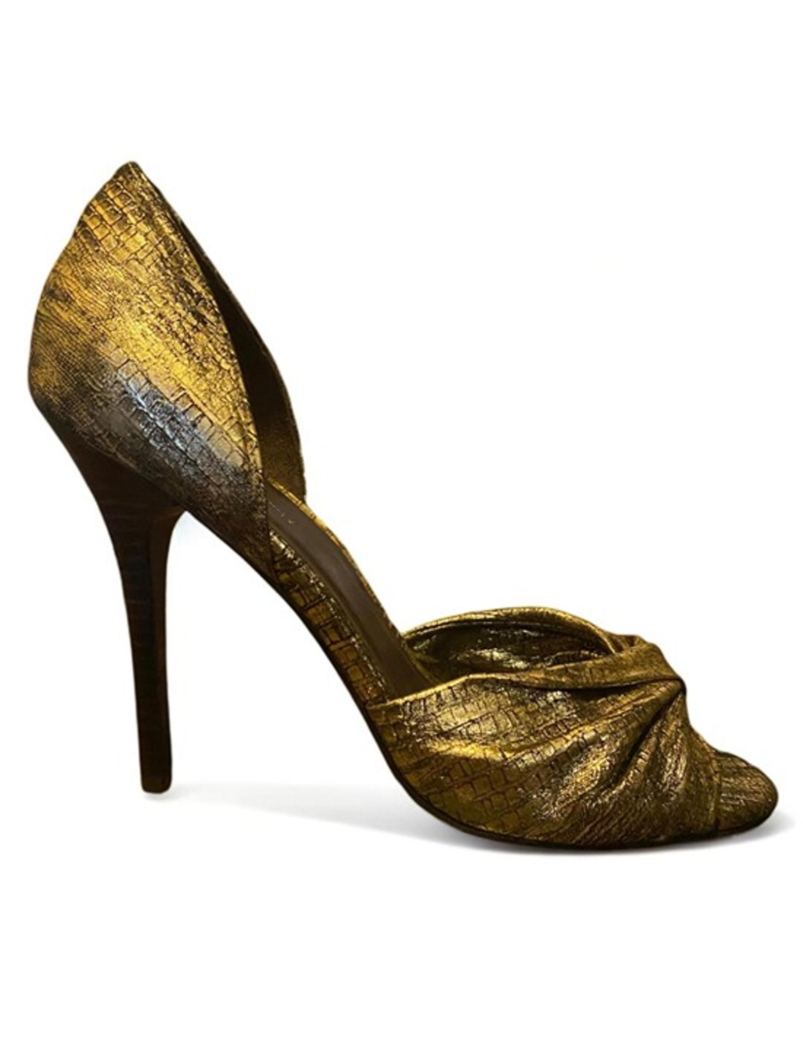 VINTAGE- ELIZABETH AND JAMES GOLD OCEAN HEELS SIZE - 10 -MSRP $295