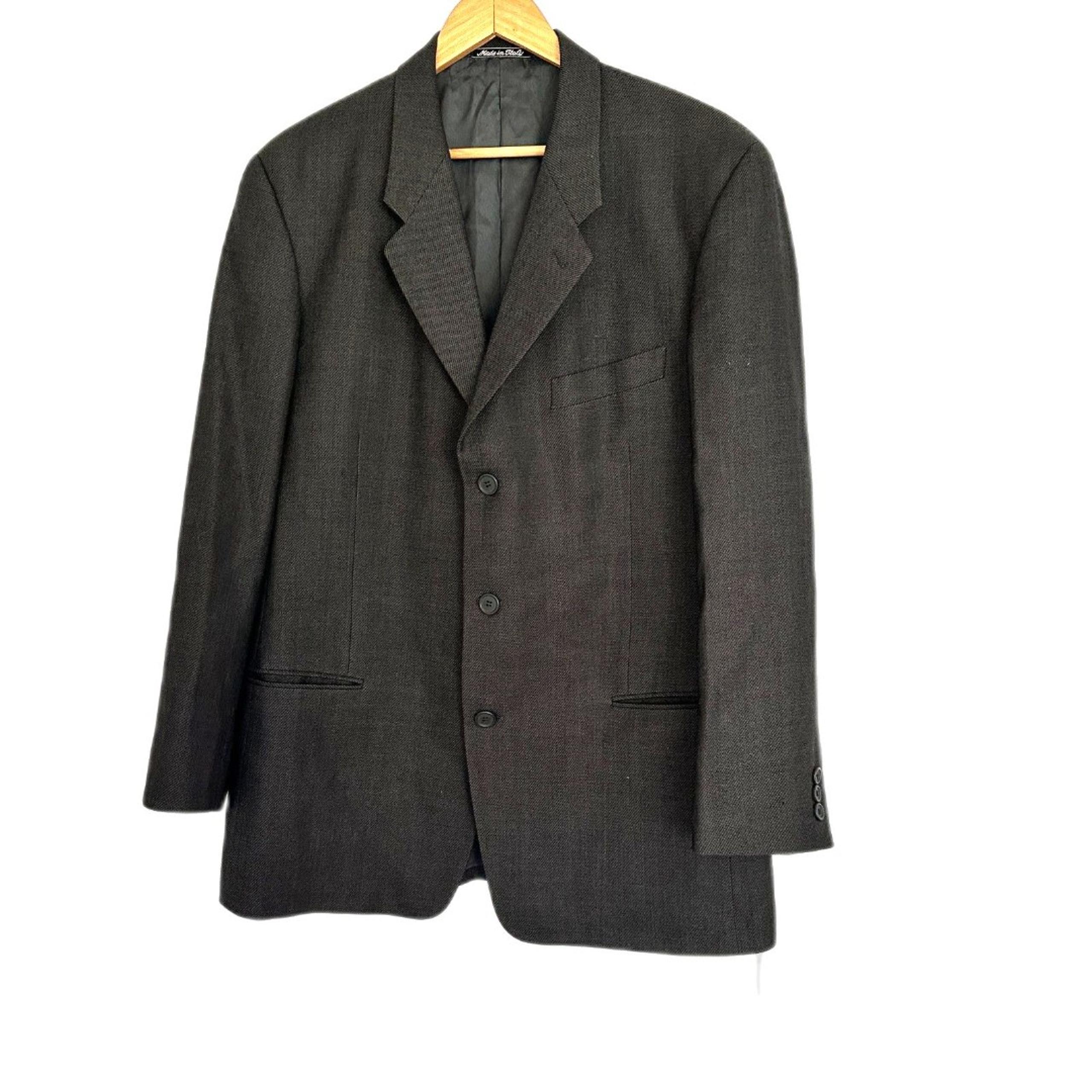 Giorgio Armani Three Button Blazer Size 42 R Dark Grey Virgin Wool Italy