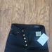 NWT Goldsign The High Rise Jeans Womens 24 Black Slatert Button Fly Ankle Leg