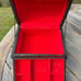 Vintage Wood Pirate Treasure Chest Jewelry Box Gothic Lion Heads Chains