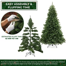 Realistic Green Spruce Artificial Christmas Tree with Stand - 7.5 Foot