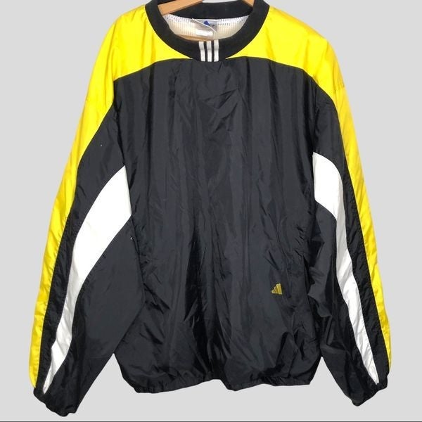 Adidas Pullover Nylon Jacket, Black/Yellow/White XL