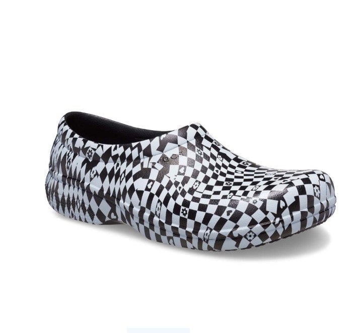 Crocs Shoes Unisex the Clock Graphic Clogs Slip Resistant Work White Black M8W10