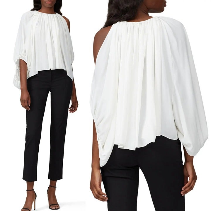 Mugler Cold Shoulder Draped Top women’s 40/8