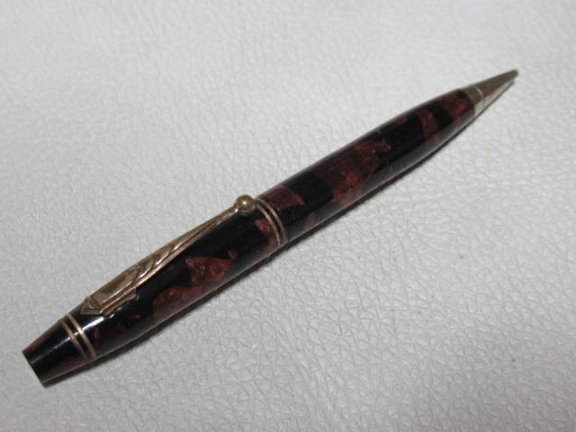1920s USA-made Parker 'PARKETTE' Black and Burgundy Marble Pattern Pencil