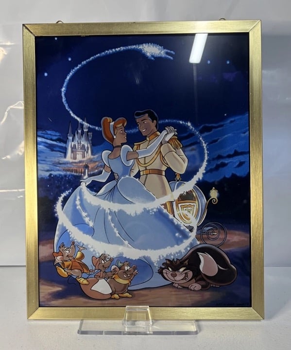 Disney Cinderella Prince Charming Glassmasters Framed Stain Glass With Easel