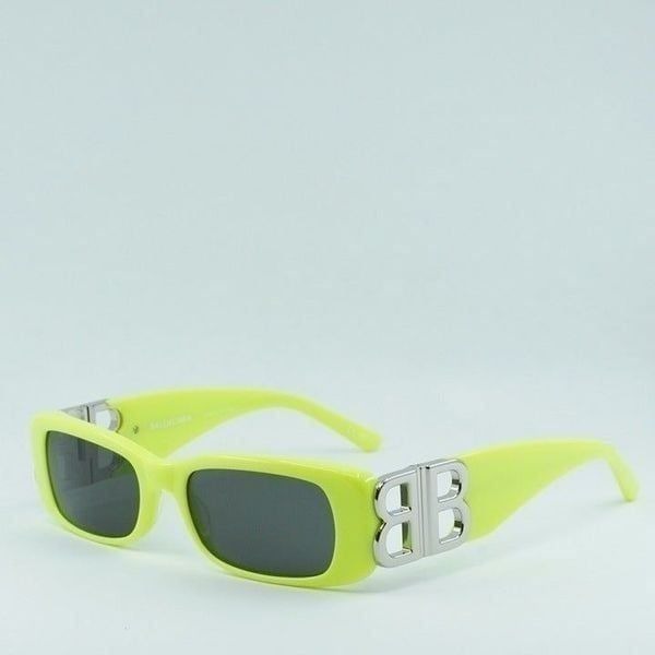 NEWEST BALENCIAGA BB0096S 008 YELLOW SILVER GREY SUNGLASSES