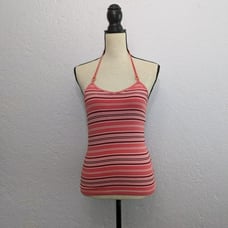 Pink blue stripped halter top