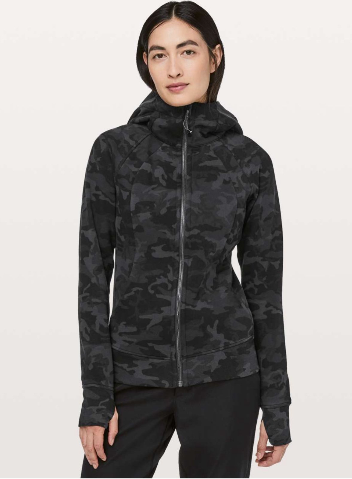 Lululemon Scuba Hoodie Light Cotton Fleece Incognito Camo Multi Grey