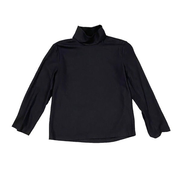 COS Wool Navy Blue Turtle Neck Snap Button Long Sleeve Sweater