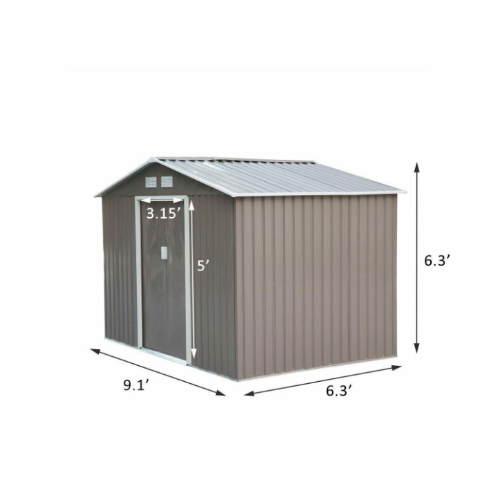 9’x6′ Metal Garden Storage Shed