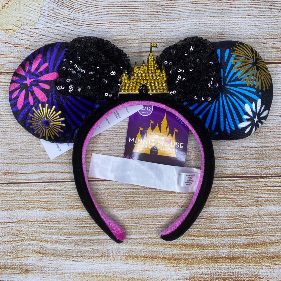 Disney Minnnie Mouse Main Attraction Ears Headband December Fireworks 12/12