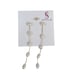 SAVVY CIE JEWELS Freshwater Pearl Linear Drop Earrings 18K Gold Plated NEW