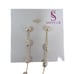 SAVVY CIE JEWELS Freshwater Pearl Linear Drop Earrings 18K Gold Plated NEW