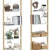 (2) Bookcases 5-Tier Bookshelf Ladder Shelf Narrow Set of 2 Wall Mounted Display