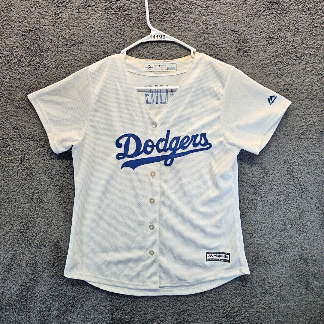 Los Angeles Dodgers Yasiel Puig #66 MLB Jerseys Womens Size Large White