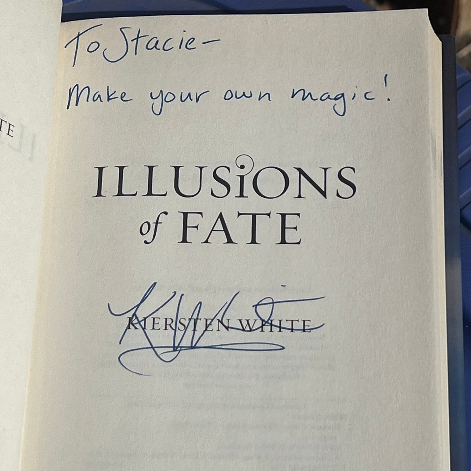ILLUSIONS OF FATE SIGNED KIERSTEN WHITE