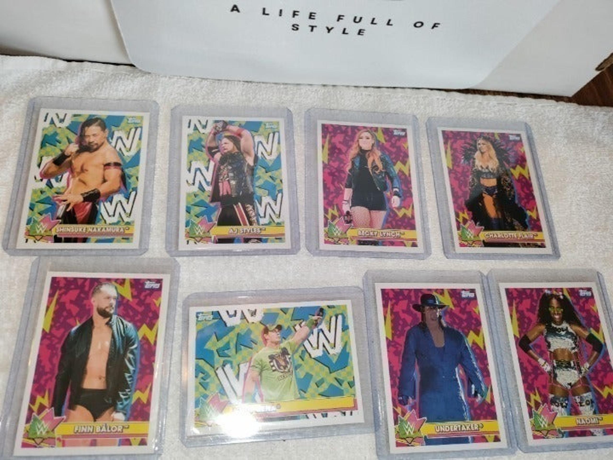 2021 WWE Heritage Sticker Insert 8 Cards Lot Mint Condition