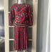 Vintage 80s Susan Freis Dress Floral Stripe Shoulder Pad Pleated Skirt Outfit
