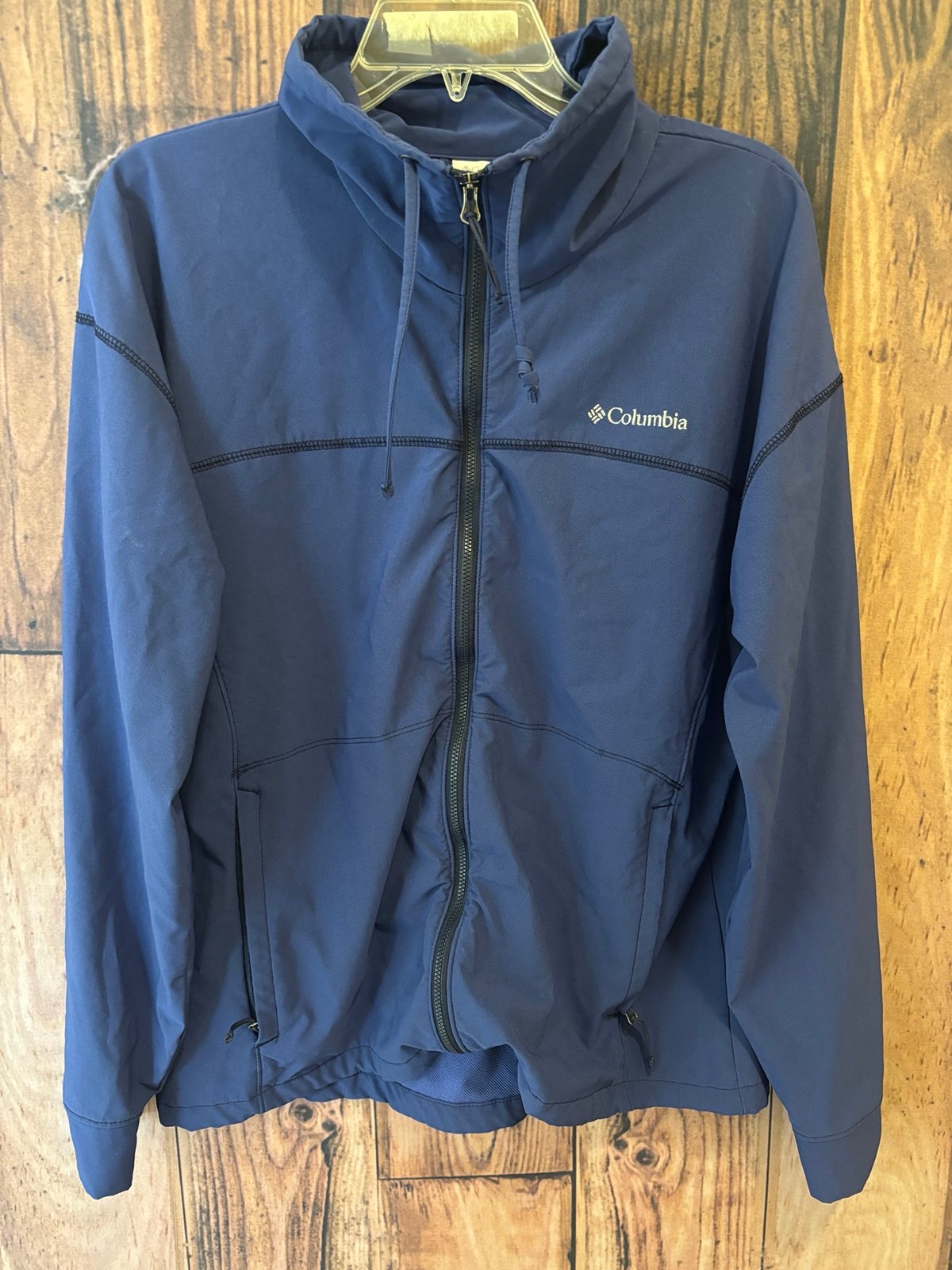 Columbia Men's Soft Shell Jacket Full Zip Blue Size LARGE