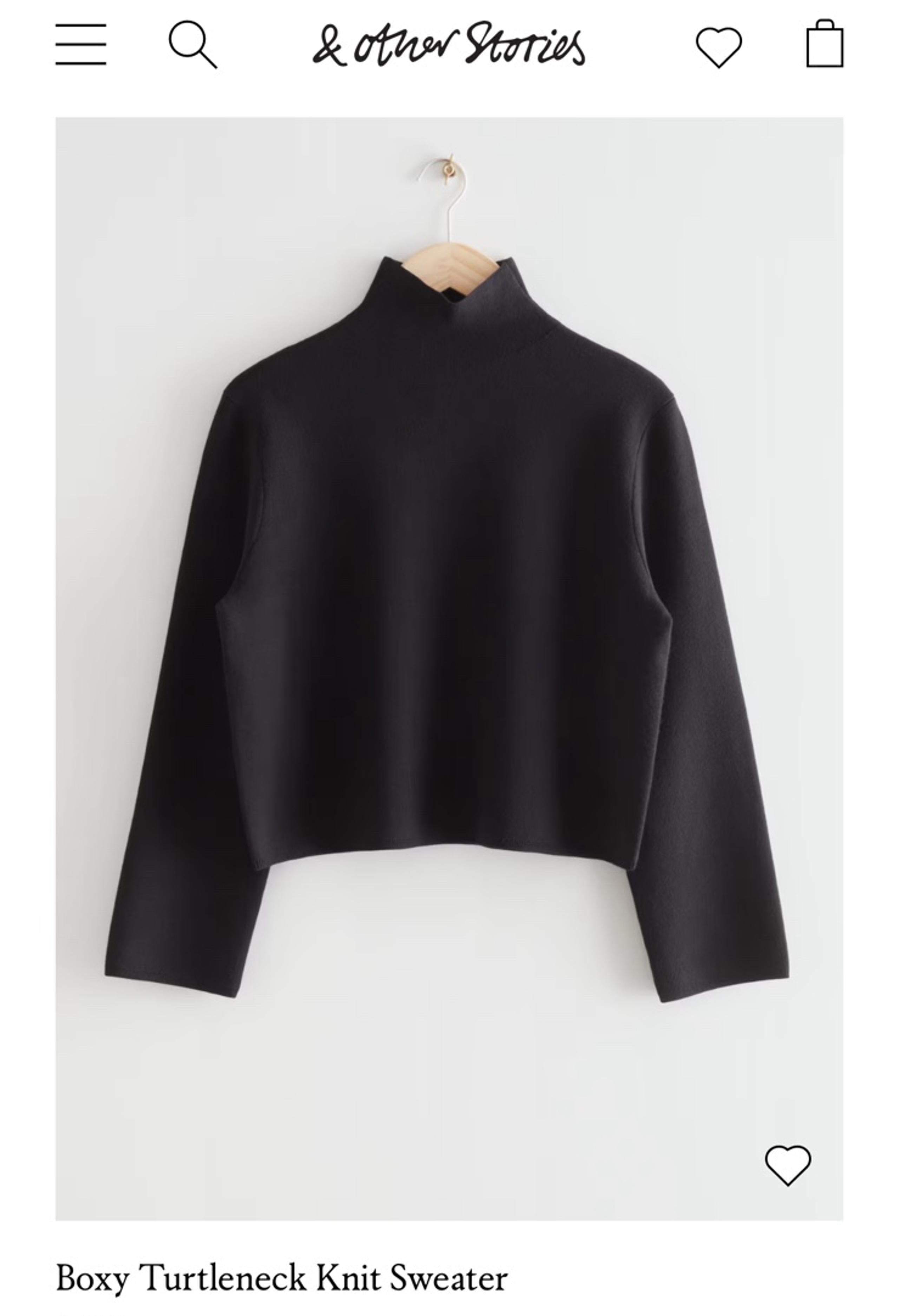 & Other Stories Mock Turtle Neck Cropped Sweater