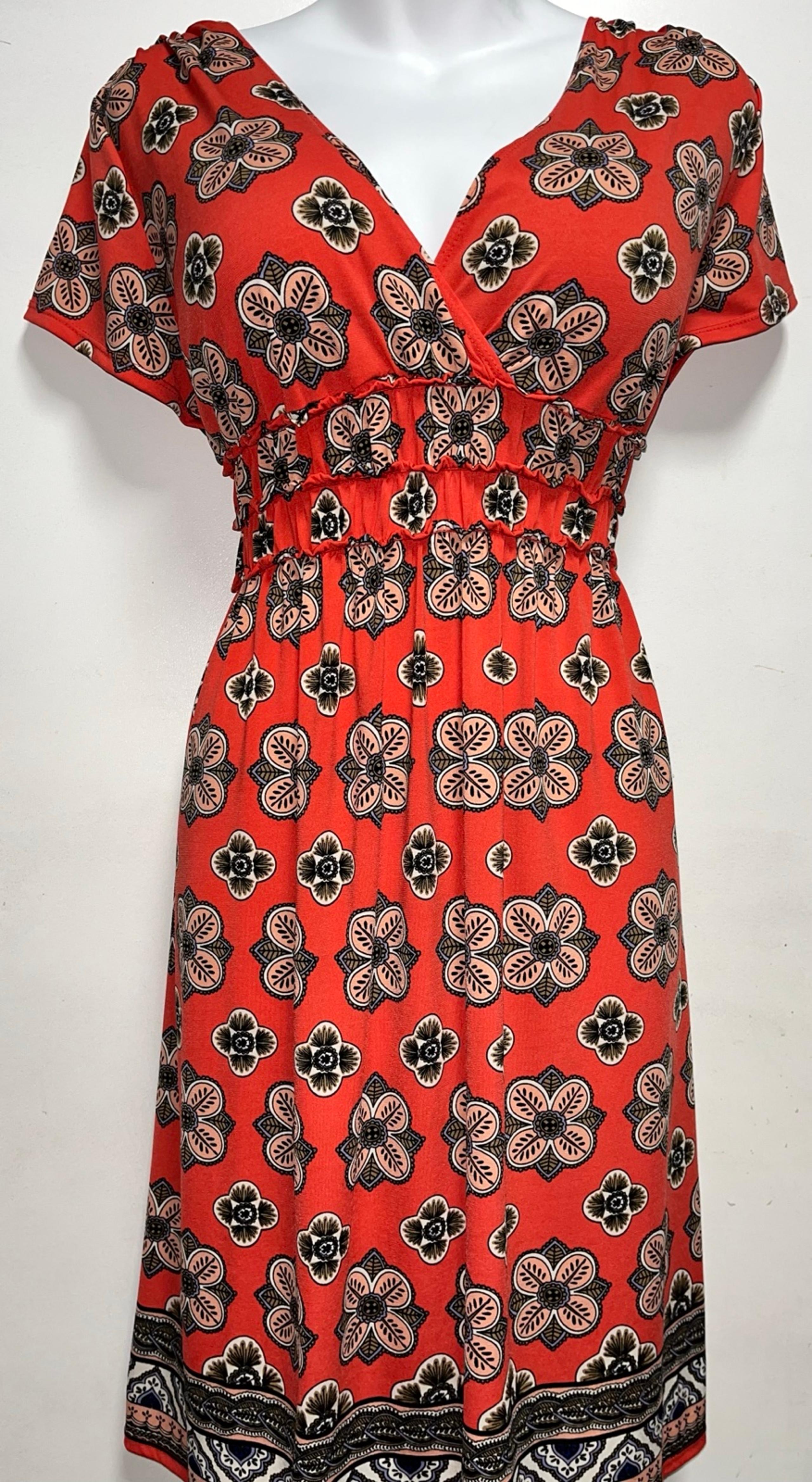 Max Edition Orange Floral Midi Dress