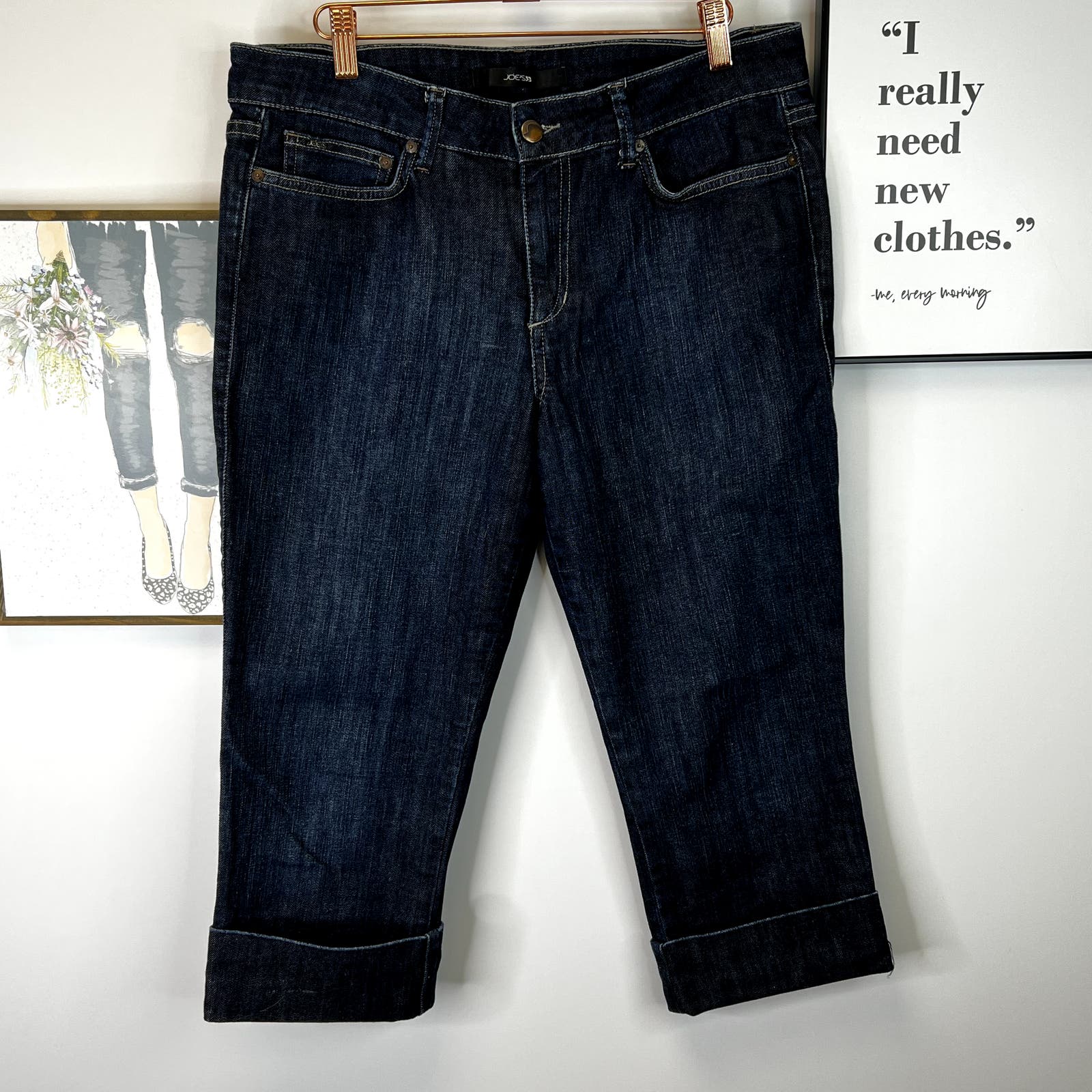 Joe's Jeans Muse Crop Dark Wash 5 Pocket Jeans Thompson Wash SZ 31