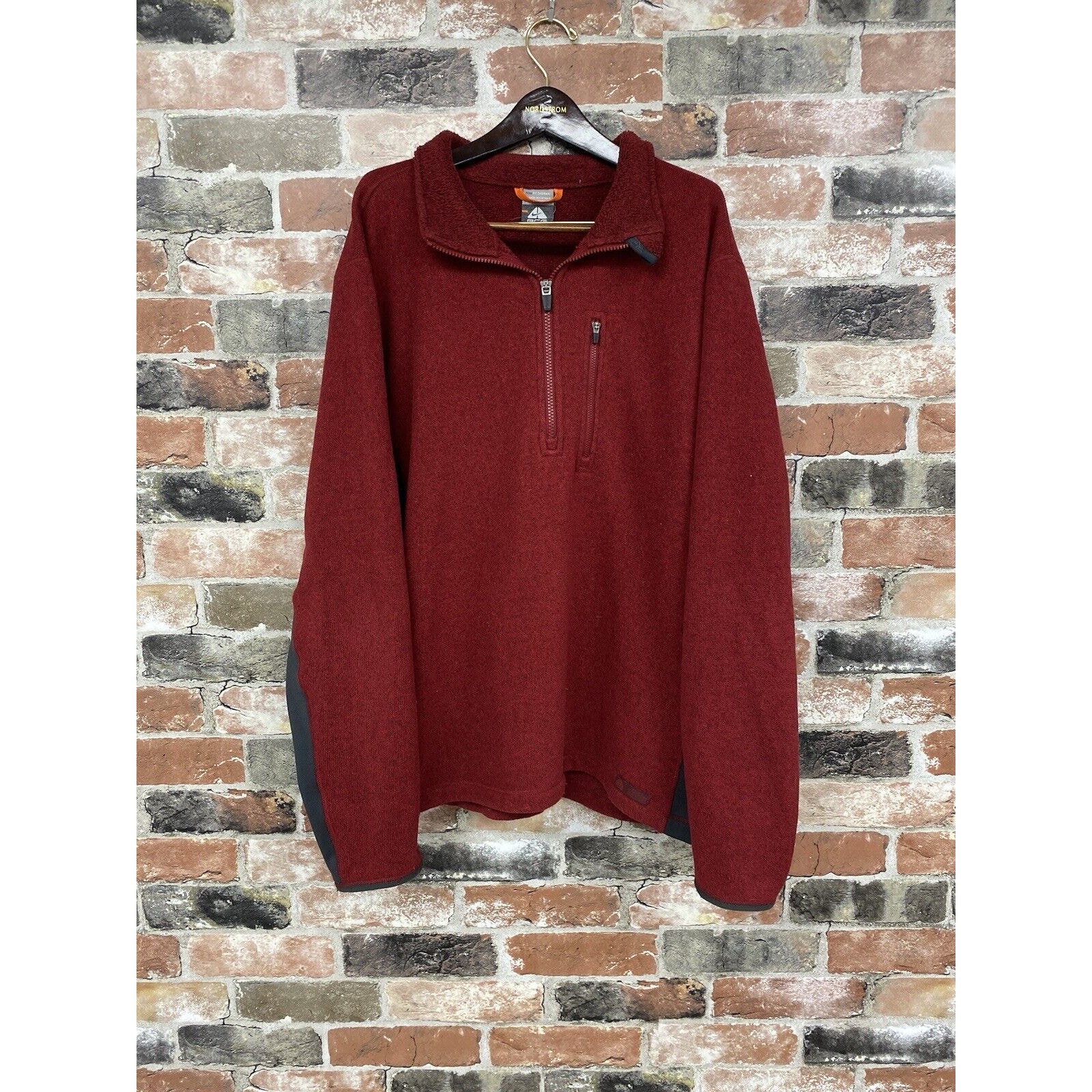 Vintage Nike ACG Full Zip Fleece Jacket Red Sweater Sweatshirt Mens XL Y2K 90s