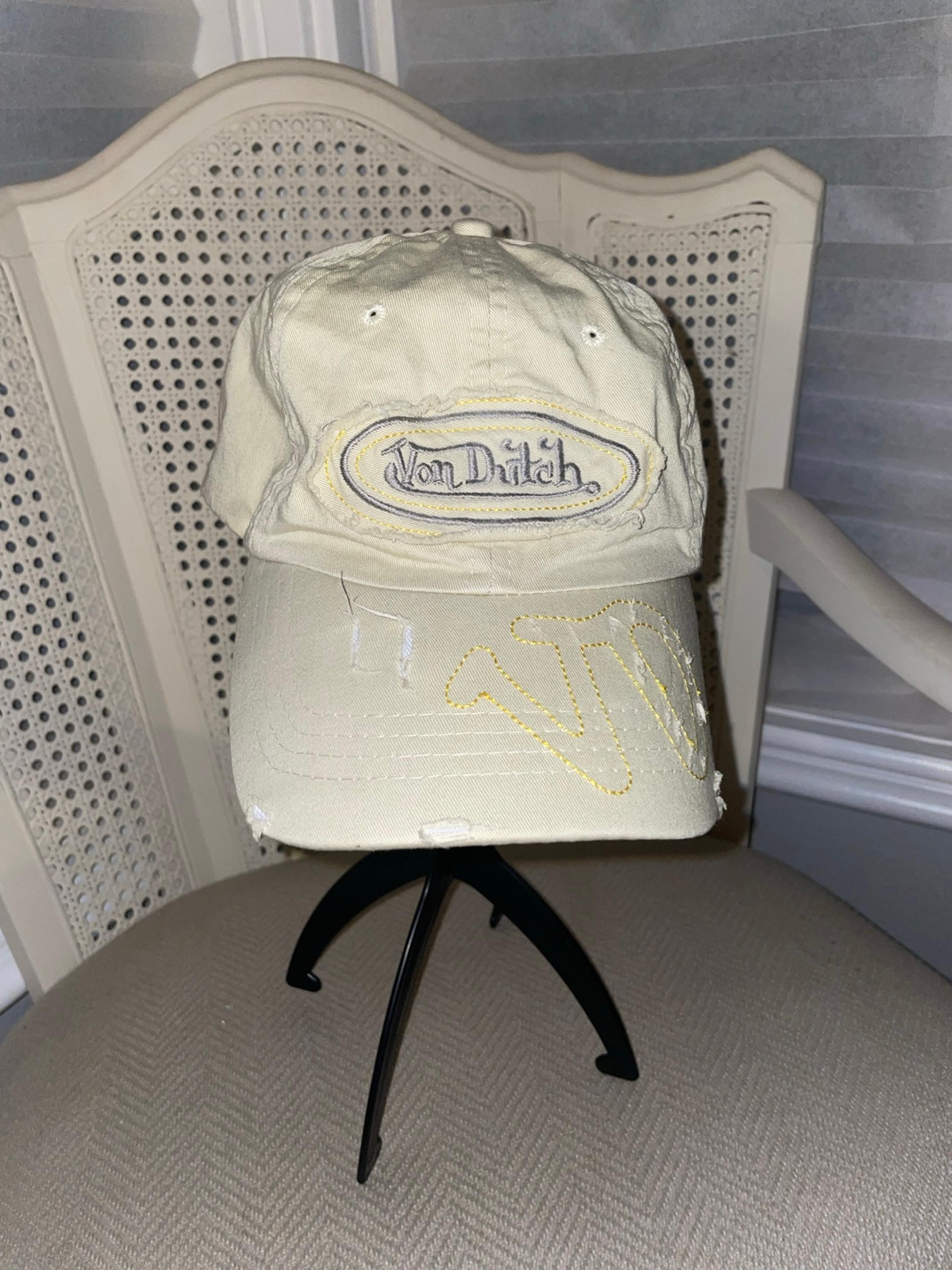 Women’s Von Dutch Hat Y2K Baseball Cap Beige White Fashion