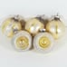 Vtg West Germany DBGM Indent Mercury Glass Ball Ornaments Lot Ivory Gold Glitter