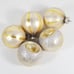 Vtg West Germany DBGM Indent Mercury Glass Ball Ornaments Lot Ivory Gold Glitter