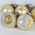 Vtg West Germany DBGM Indent Mercury Glass Ball Ornaments Lot Ivory Gold Glitter