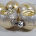 Vtg West Germany DBGM Indent Mercury Glass Ball Ornaments Lot Ivory Gold Glitter
