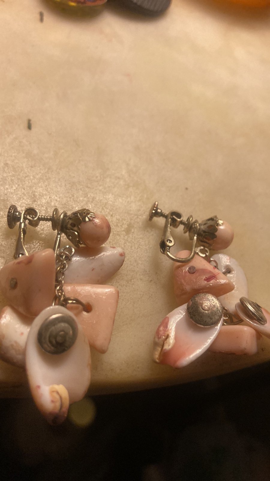 Miriam Haskell screwon coral earrings vintage