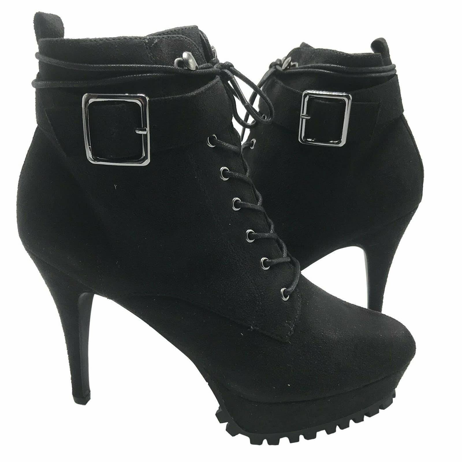 GUESS Women's LUGGY Buckle Platform Booties size: 9