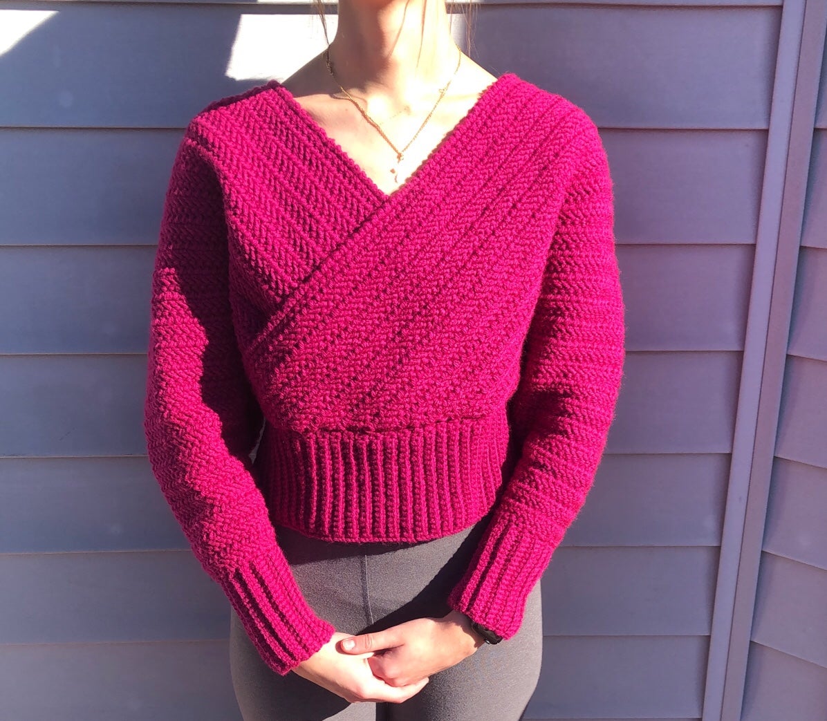 Handmade pink pull-over sweater