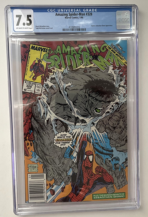 Amazing Spider-Man #328 CGC 7.5 Graded Marvel Comic Book Todd McFarlane Hulk