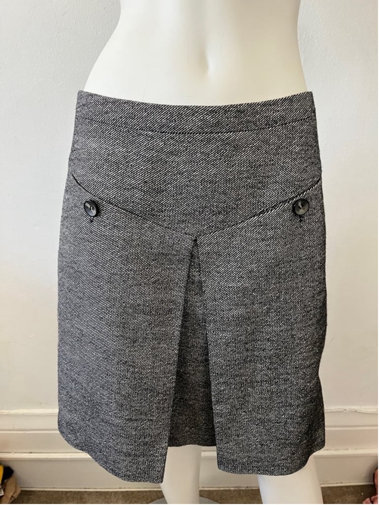 Trina Turk gray herringbone charcoal A line Mini skirt Skirt Size 4 Gray Black