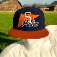 San Diego Padres Vintage Snapback Hat RARE Cooperstown 9fifty Navy Orange