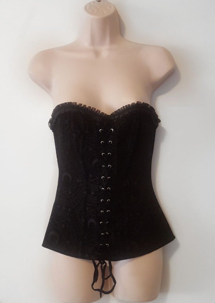 Stars and Moon Black Corsett Top