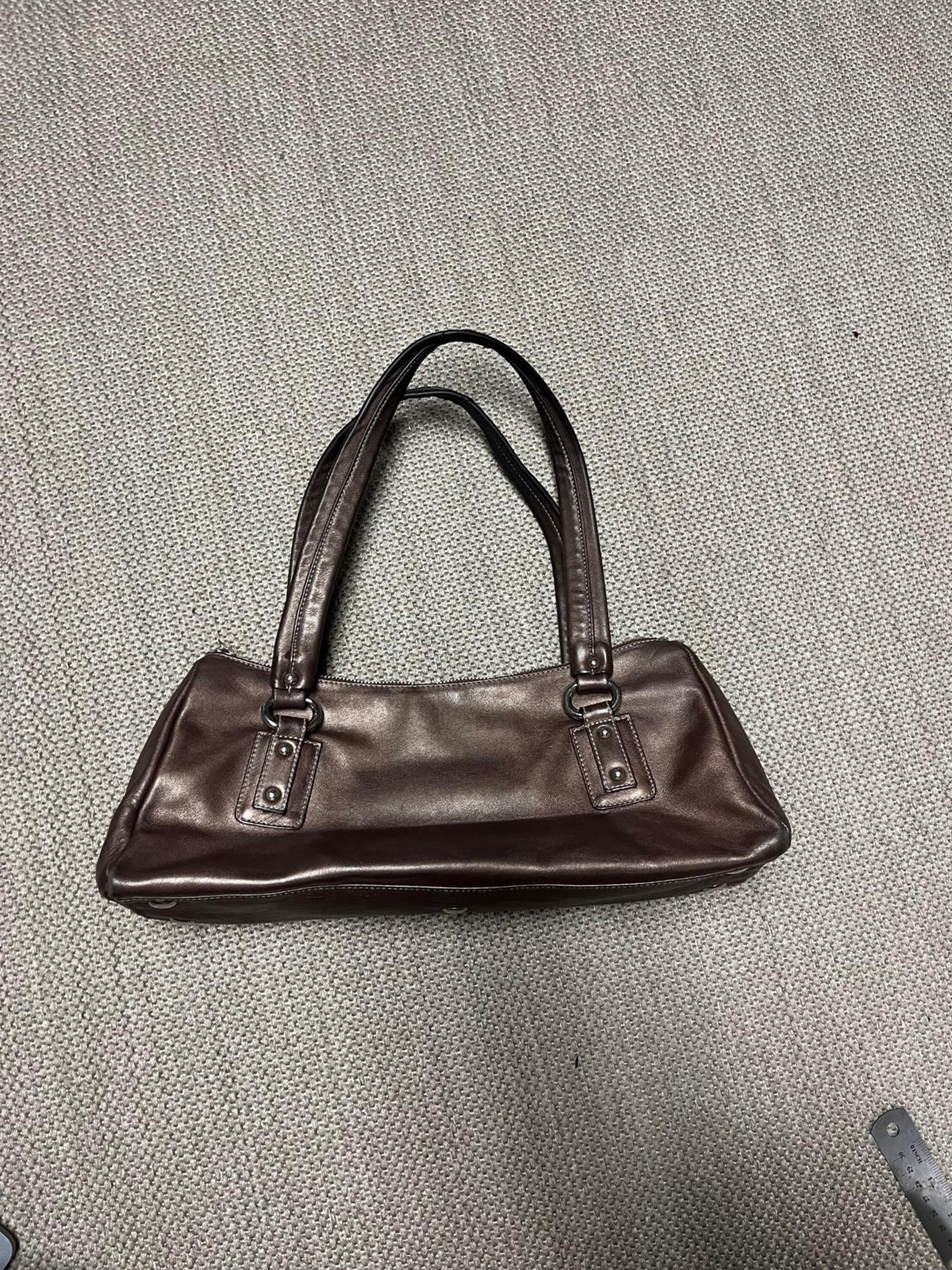 Perlina Brown Leather Shoulder Bag