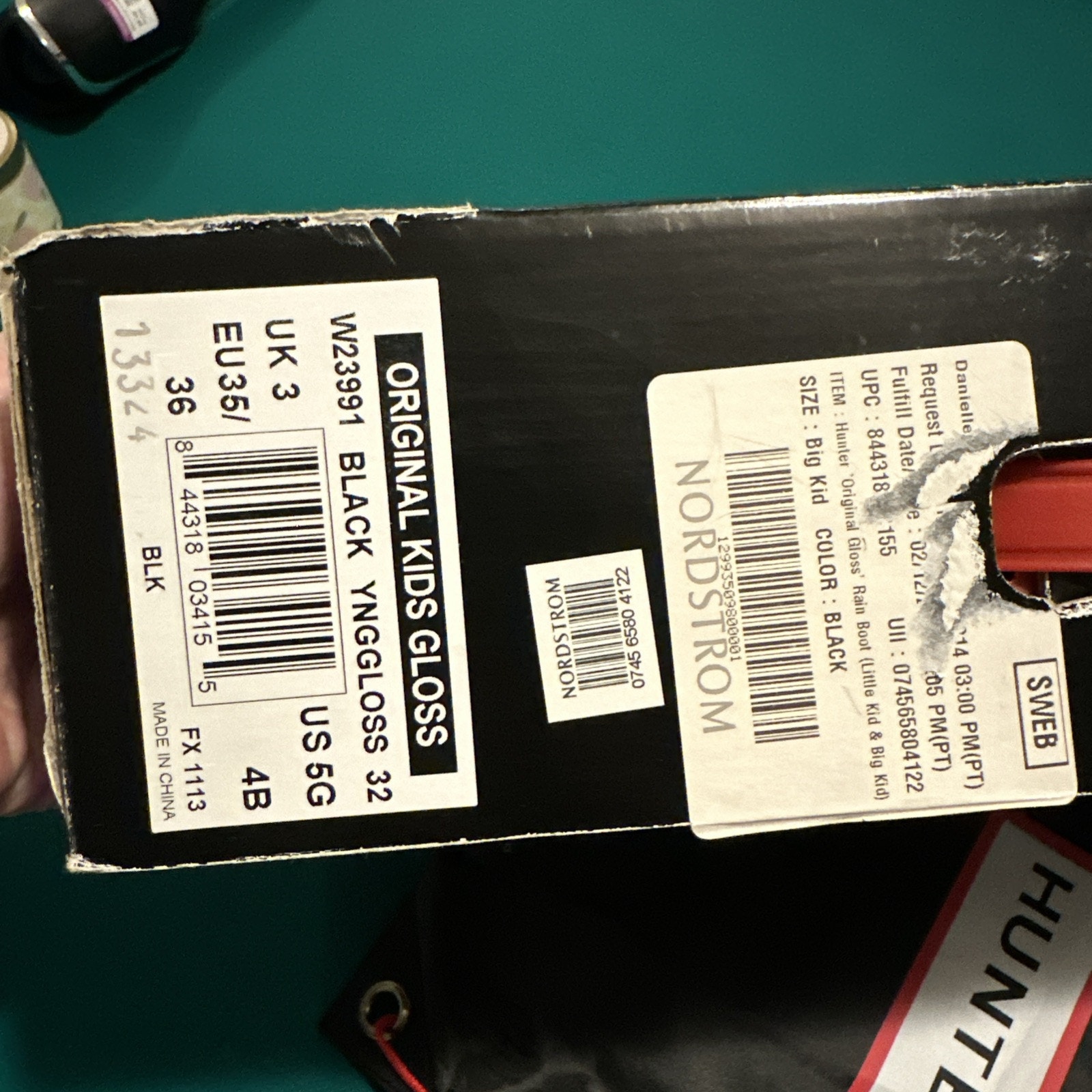 hunter kids size 5