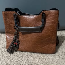 Womens Top-Handle Handbag, Top Handle Purse for Women, Small Vegan Leather Purse