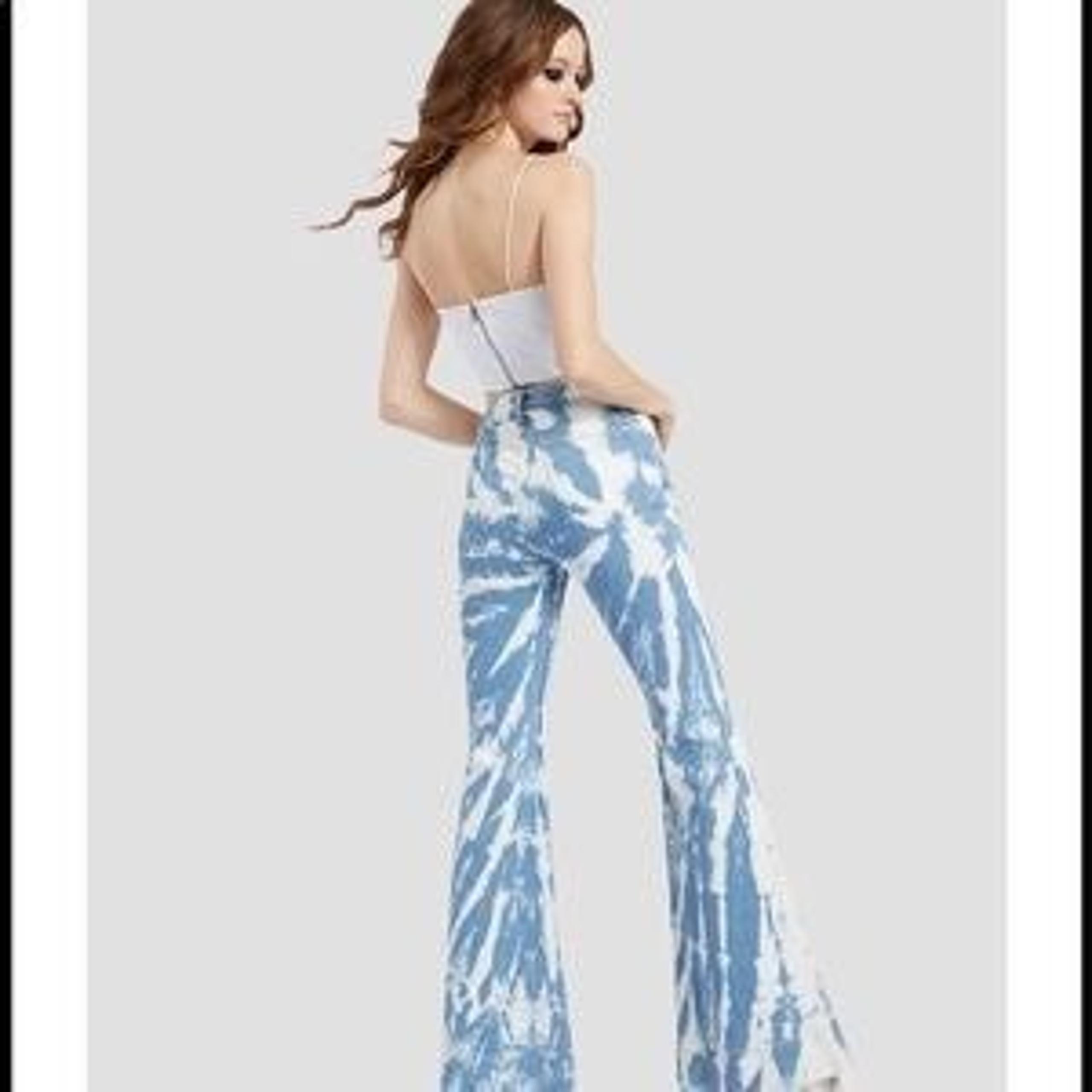 Alice and Olivia tie dye flare jeans