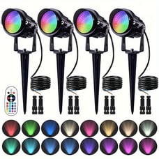 4Pack Low Voltage Landscape Lights, 12W LED Color Changing Landscape Lights, hh