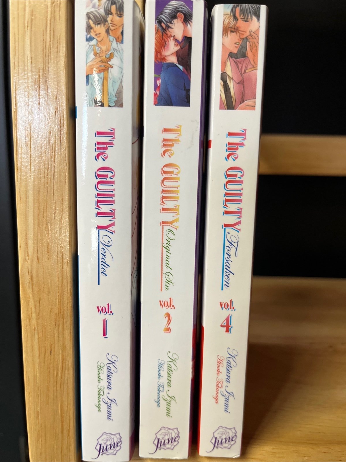 The Guilty, Vol 1, 2, 4 Gay erotic Paperback By Izumi, Katsura OOP collectible