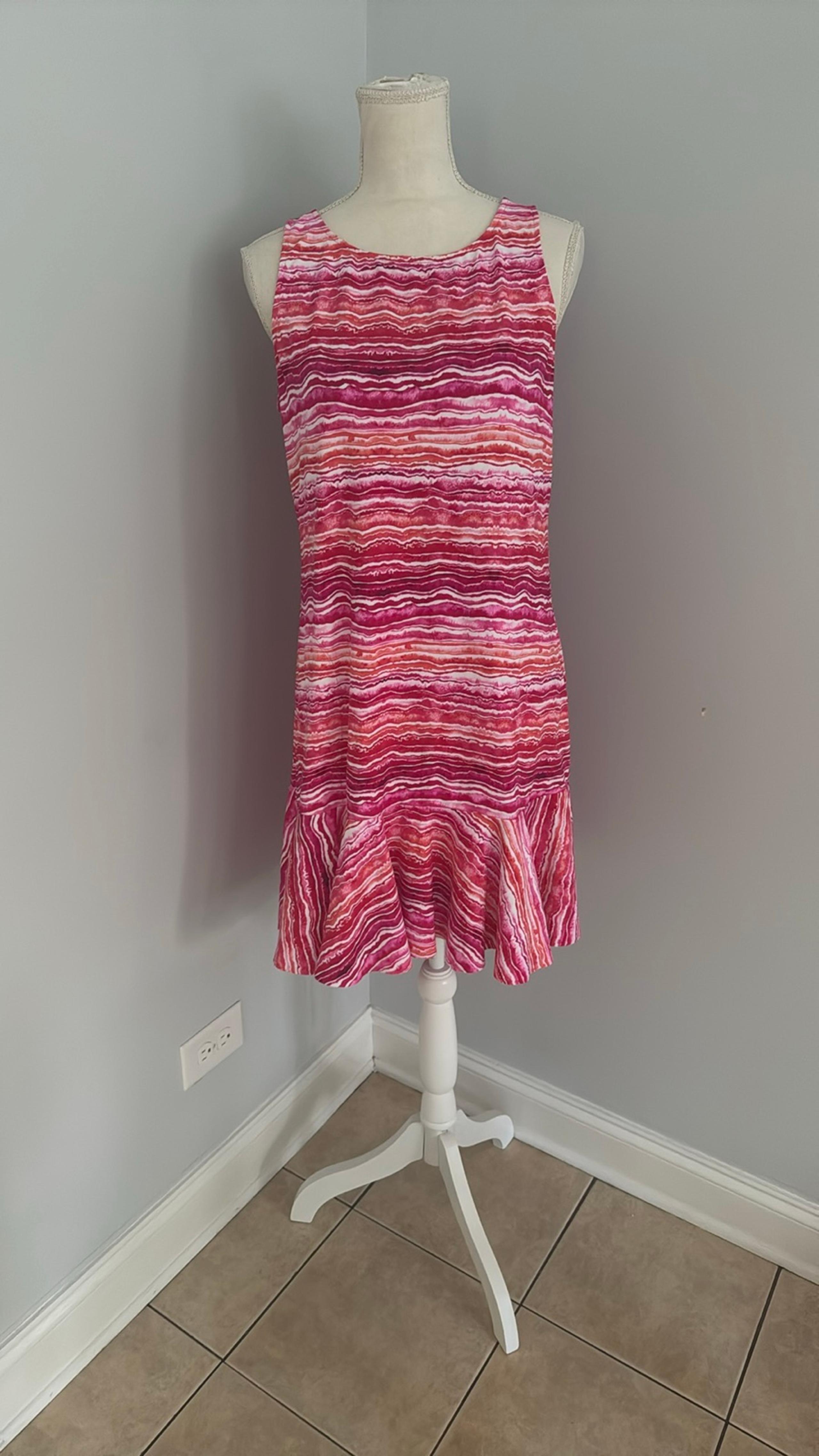 Pink and Red Ruffled Dress