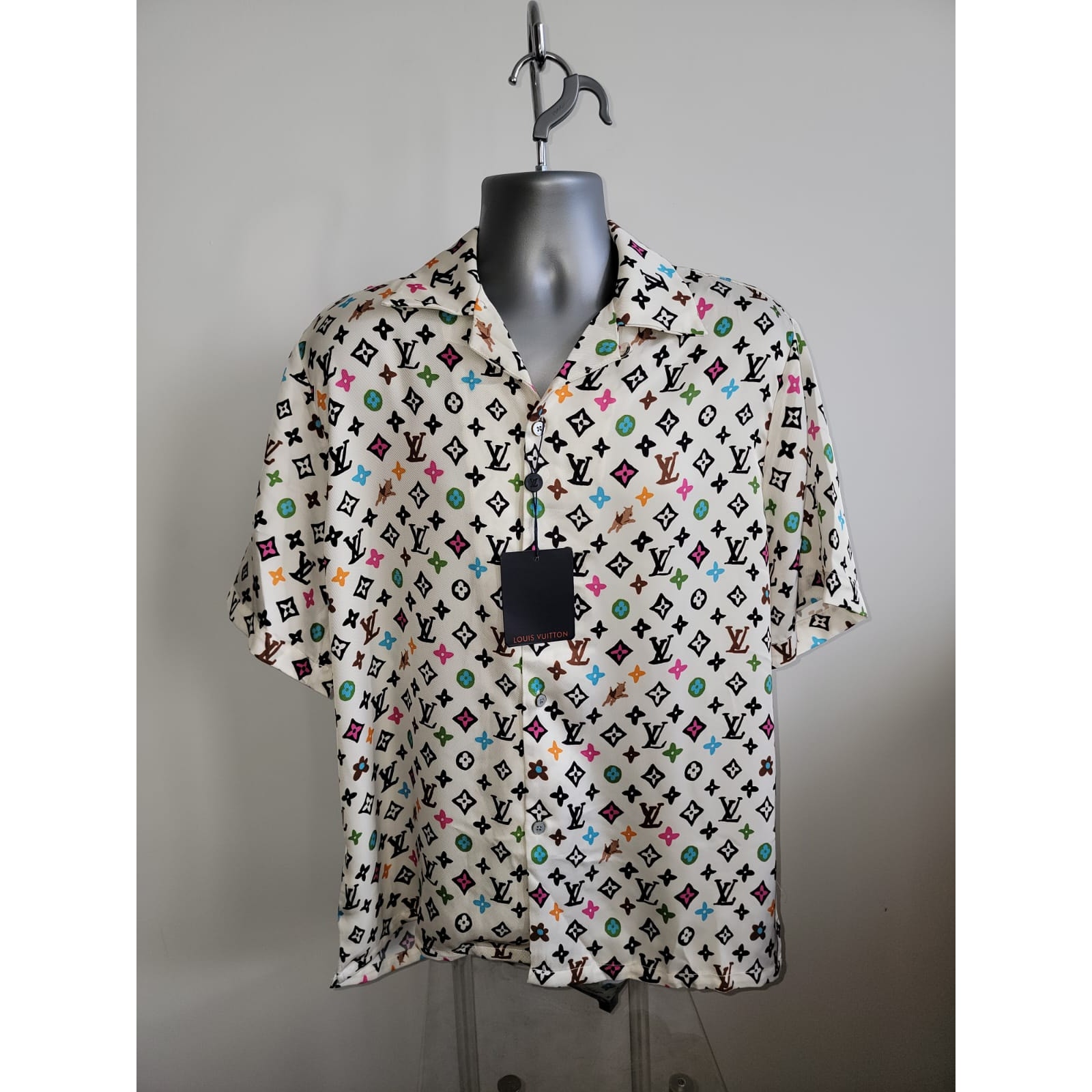 Louis Vuitton by Tyler, the Creator Monogram Printed Silk Shirt Multicolor NEW