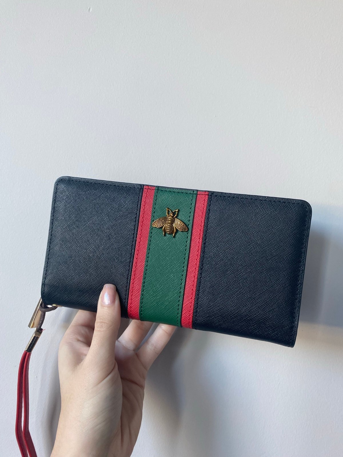 Red and green striped Black Bee Wallet