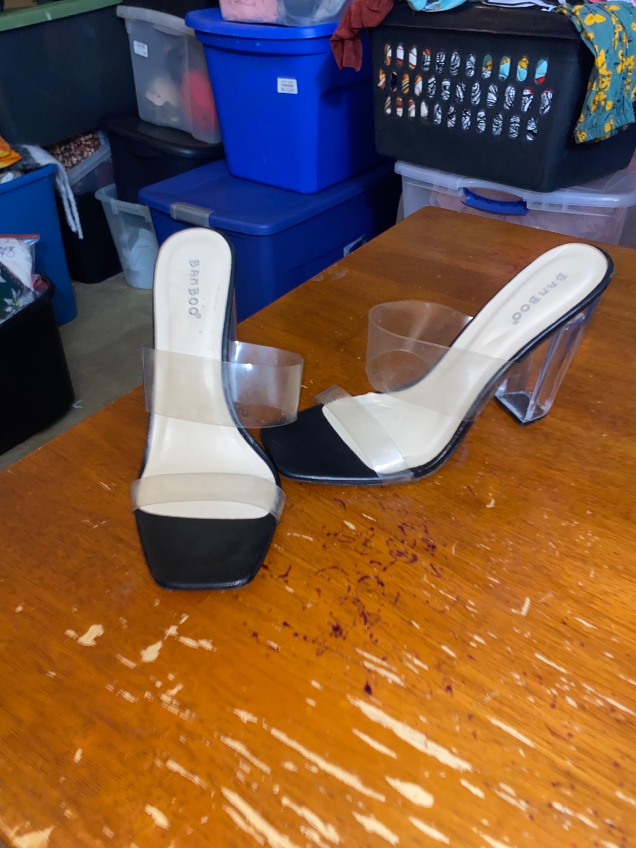 Women's Bamboo clear high heels